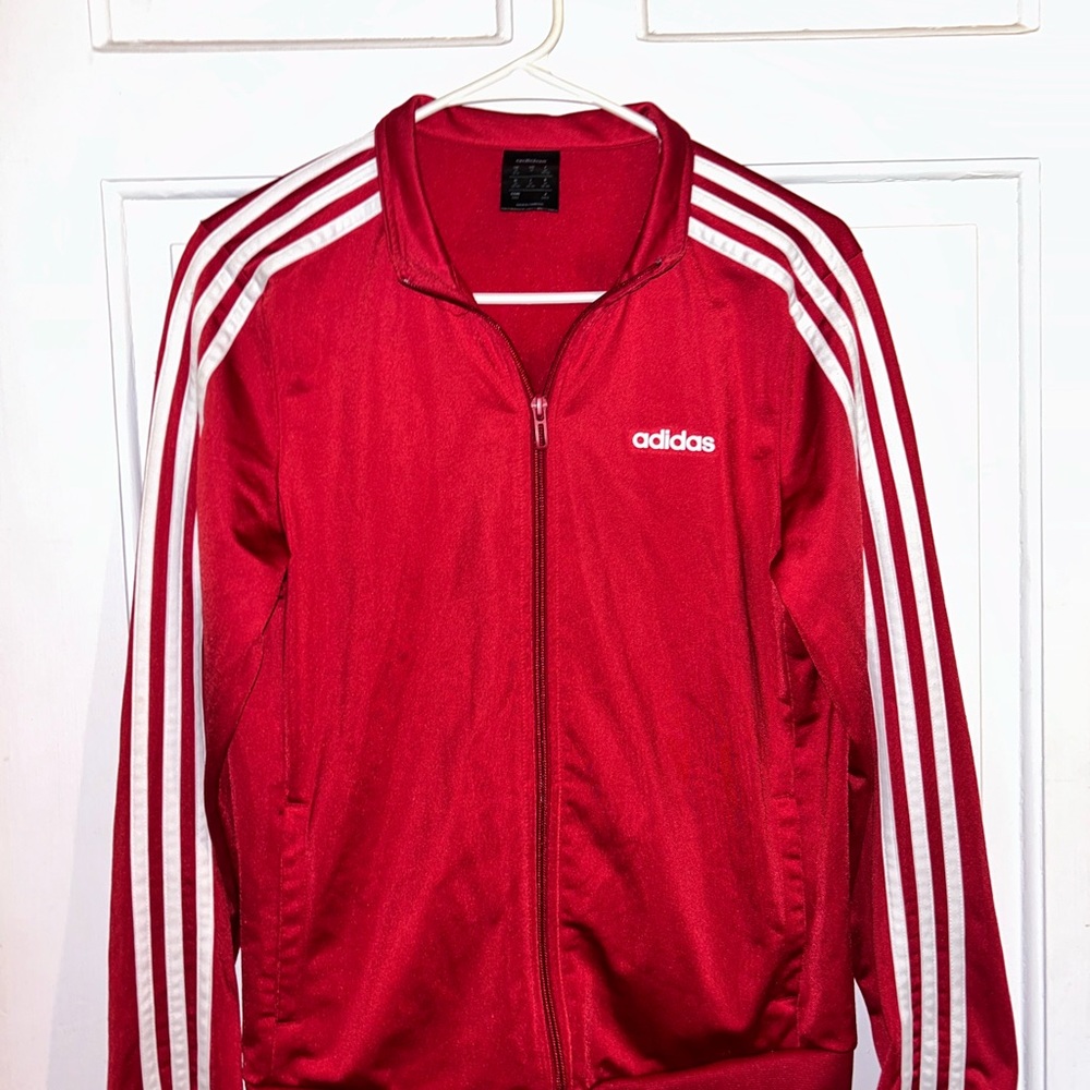 Adidas Bold Red Zip-Up Jacket
